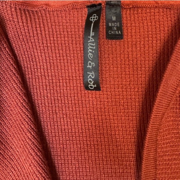Rust Colored Knit Hoodie Cardigan by Allie & Rob / Medium / SKU 0014 - Picture 2 of 9